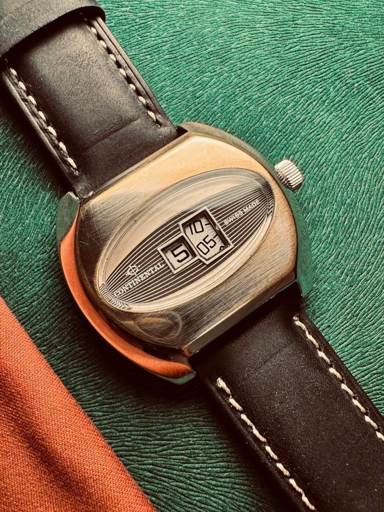 Vintage Jump Hour horloge digitaal display NEED REVISION, Handtassen en Accessoires, Horloges | Heren, Staal, Leer, Ophalen of Verzenden