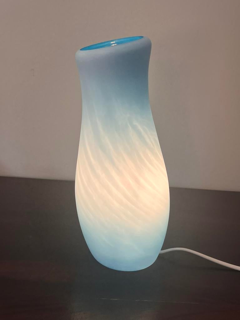 Vintage glazen ikea lamp mylonit blauw, Ophalen of Verzenden, Huis en Inrichting