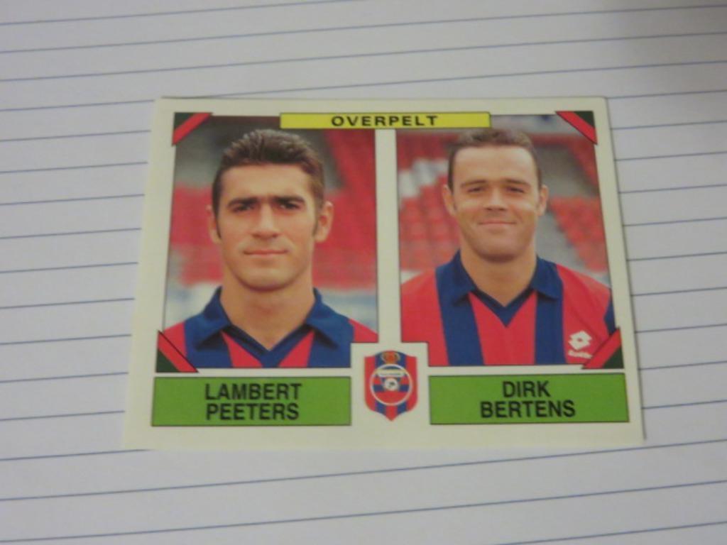 Voetbal: Sticker football 95 : Peeters + Bertens - Overpelt, Enlèvement ou Envoi, Neuf, Autocollant
