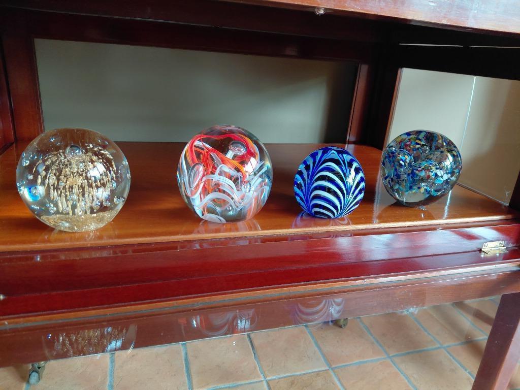 Murano paperweight multicolour wave 1980s vintage Italy pres, Verzenden