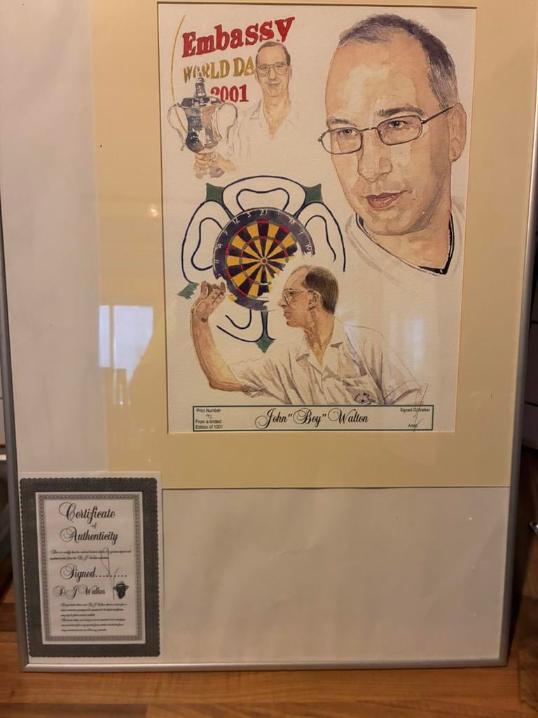 Certificaat  John Boy Walton  + schilderij, Antiek en Kunst, Kunst | Tekeningen en Fotografie, Ophalen