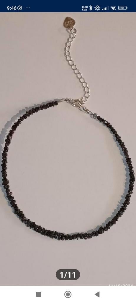 Bracelet réglable avec diamant brut, Neuf, Enlèvement ou Envoi, Avec pierre précieuse, Argent