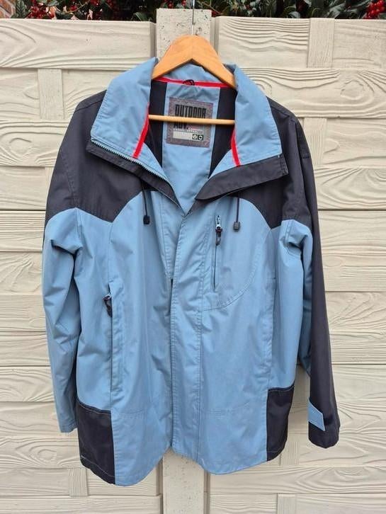 Casual outdoor blauwe herenregenjas met kap, Vêtements | Hommes, Vestes | Été, Enlèvement ou Envoi, Porté, Bleu, Taille 52/54 (L)