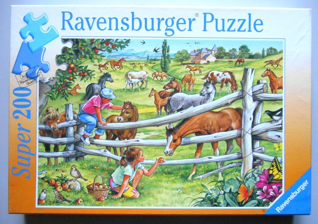 Puzzel met paarden in de wei - 200 st., Verzenden, Minder dan 500 stukjes, Zo goed als nieuw, Legpuzzel