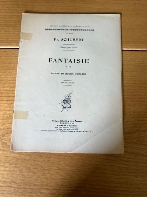 Schubert — Fantaisie op.15, Musique & Instruments, Enlèvement ou Envoi, Artiste ou Compositeur, Classique, Utilisé