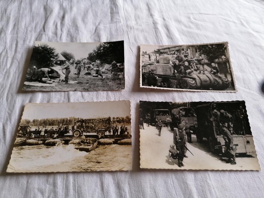 gereserveerd - 4 postkaarten WO2 Belgisch Leger, Verzamelen, Ophalen of Verzenden, Landmacht, Foto of Poster