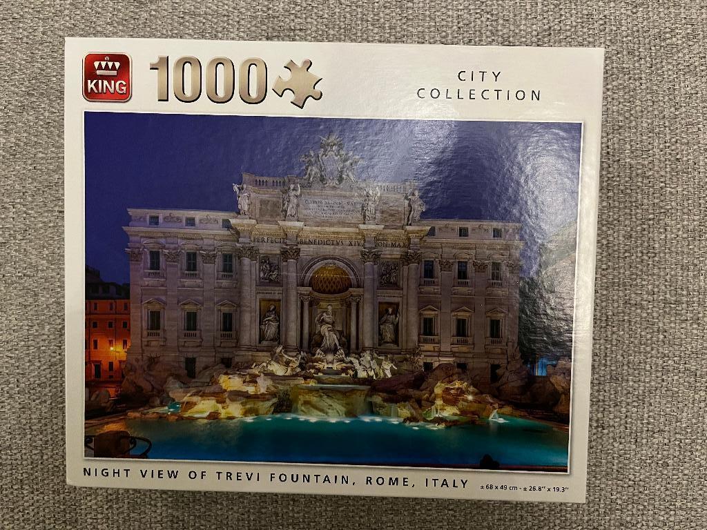 Puzzel Trevi Fontein Italië 1000stuks King, Ophalen of Verzenden, 500 t/m 1500 stukjes, Zo goed als nieuw