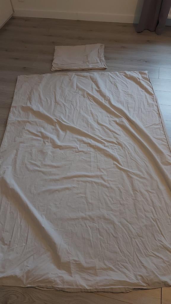 Taupe zandkleurig dekbedovertrek 140200, Ophalen of Verzenden, Zo goed als nieuw, Dekbedovertrek