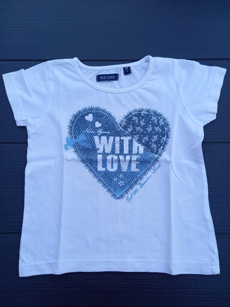 Nieuwstaat, t-shirt merk Blue Seven maat 98 meisje, Blue seven, Meisje, Ophalen of Verzenden, Zo goed als nieuw