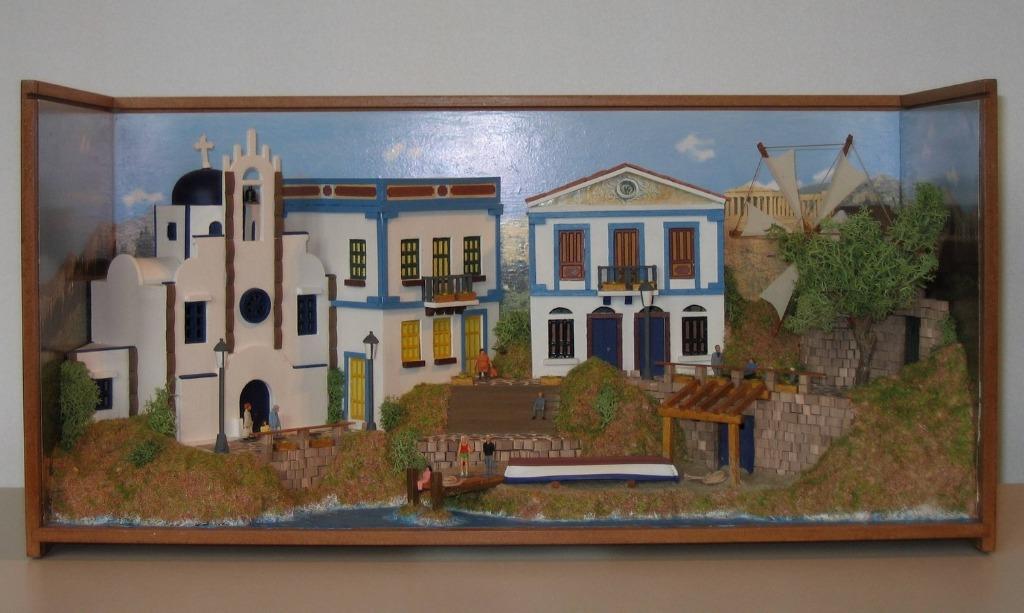 Maquette d'un village grec, Enlèvement ou Envoi, Comme neuf