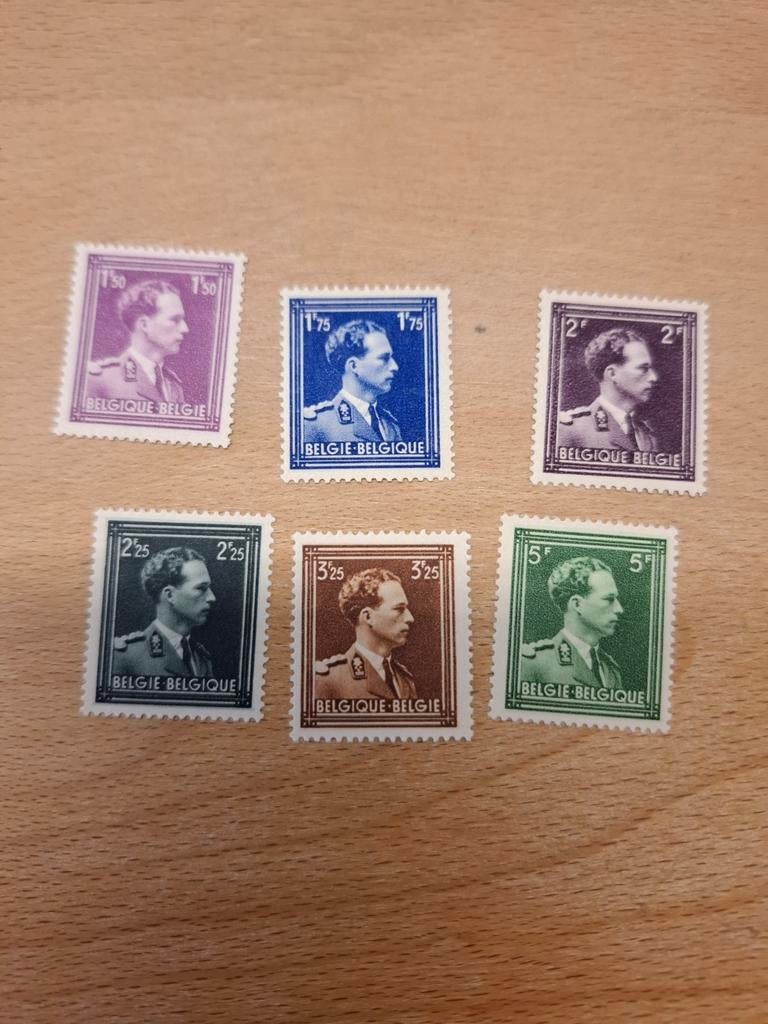 jaar 1942 type Leopold III open kraag OBP 641-646, Enlèvement ou Envoi, Non oblitéré, Neuf