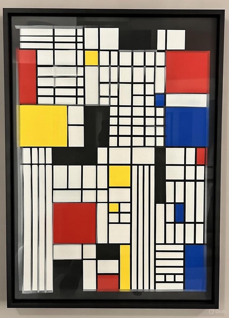 Harmonie in grid (Abstract Geometric), Antiquités & Art, Enlèvement ou Envoi