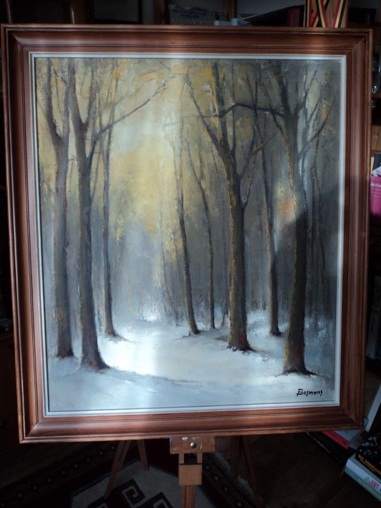 Bos in de sneeuw schilderij, Enlèvement