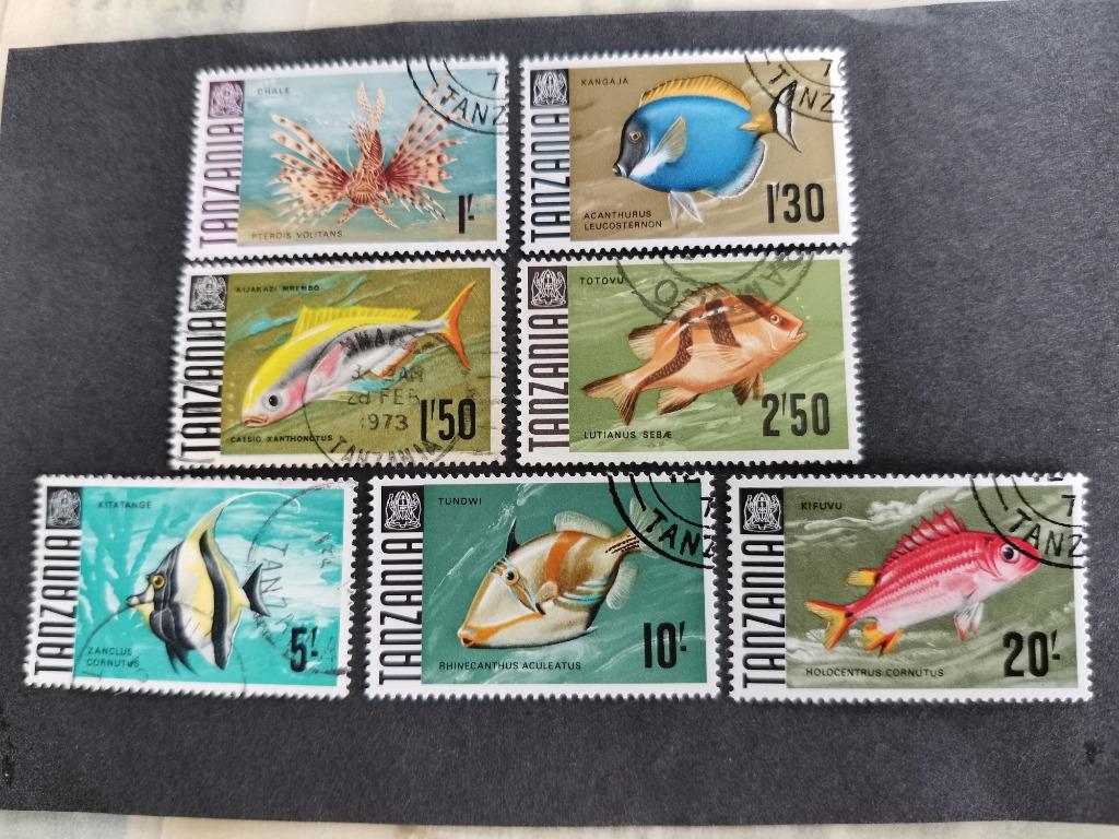 Tanzanie 1967 - série poissons, Timbres & Monnaies, Timbres | Afrique, Enlèvement ou Envoi, Tanzanie, Affranchi