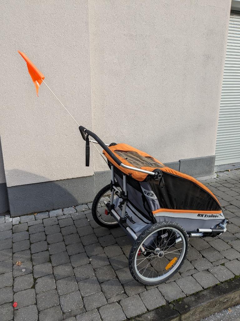 Fietskar / kinderwagen - 2 zitjes, 40 à 60 kg, BX Trailer, Comme neuf, Enlèvement