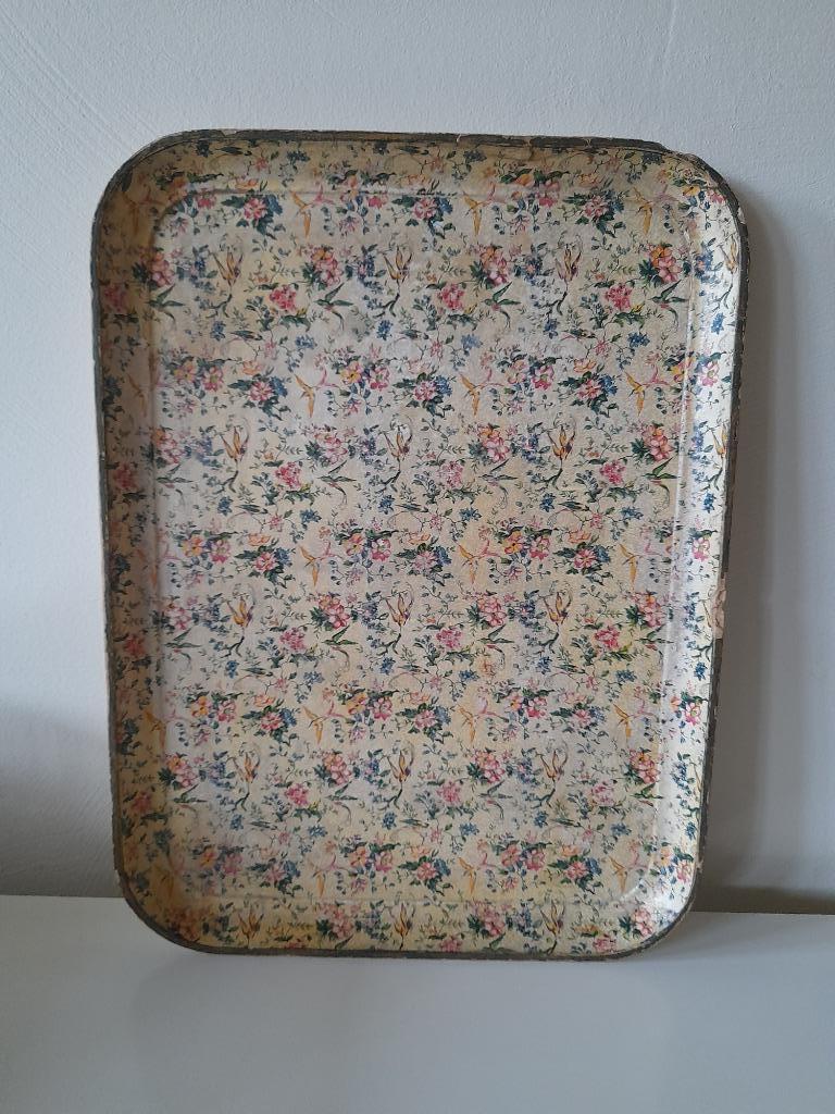 Vintage dienblad  - 1940 / 1950, Ophalen of Verzenden, Gebruikt, Rechthoekig