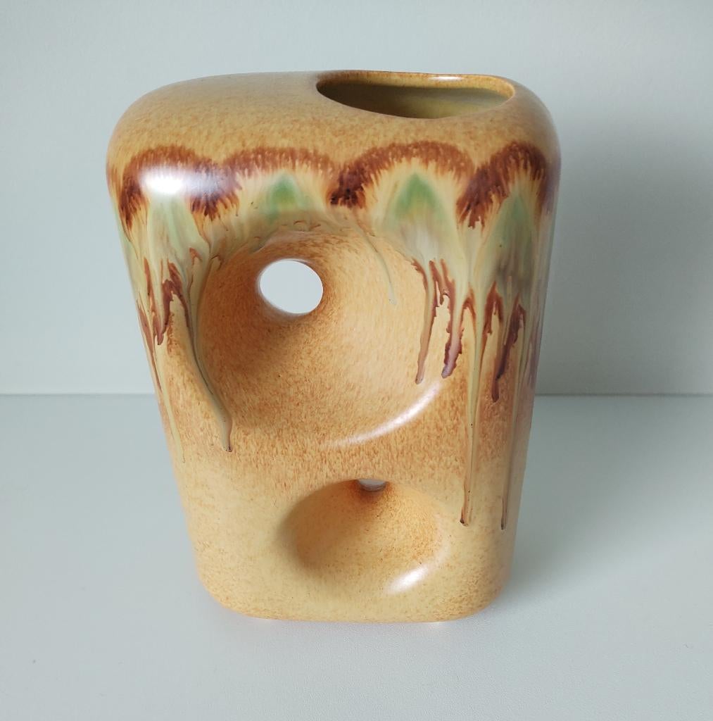 Bertoncello - Roberto Rigon - vase en forme de bloc, Moins de 50 cm, Enlèvement ou Envoi, Autres couleurs, Poterie ou Porcelaine