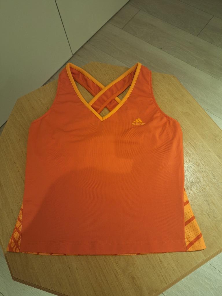 Tenniskleding set Adidas (Climacool) topje en rokje, Maat 38/40 (M), Adidas, Oranje, Ophalen of Verzenden