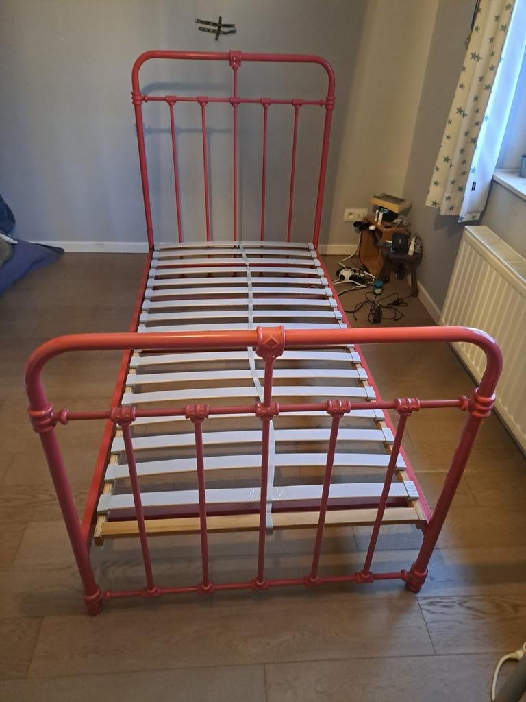 Lit enfant métal rouge 191 x 90, Maison & Meubles, Enlèvement