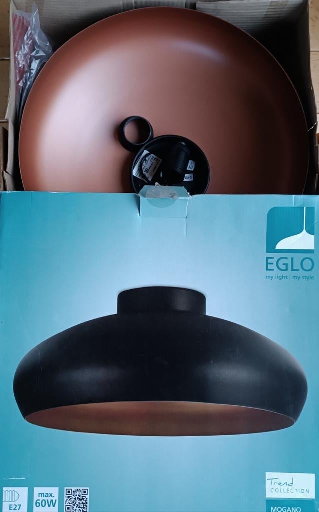 Lampe/plafonnier Eglo Mogano E27 Max 60W., Enlèvement, Comme neuf, Métal, Moins de 50 cm