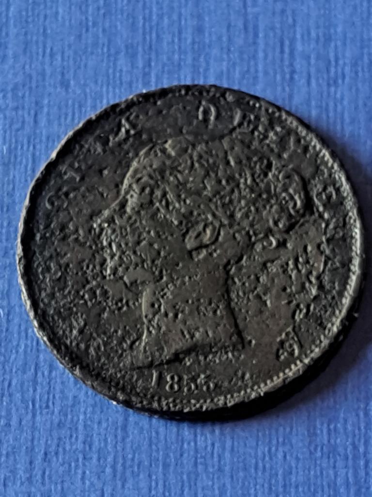 1855 Engeland half penny Victoria, Verzenden, Overige landen, Losse munt