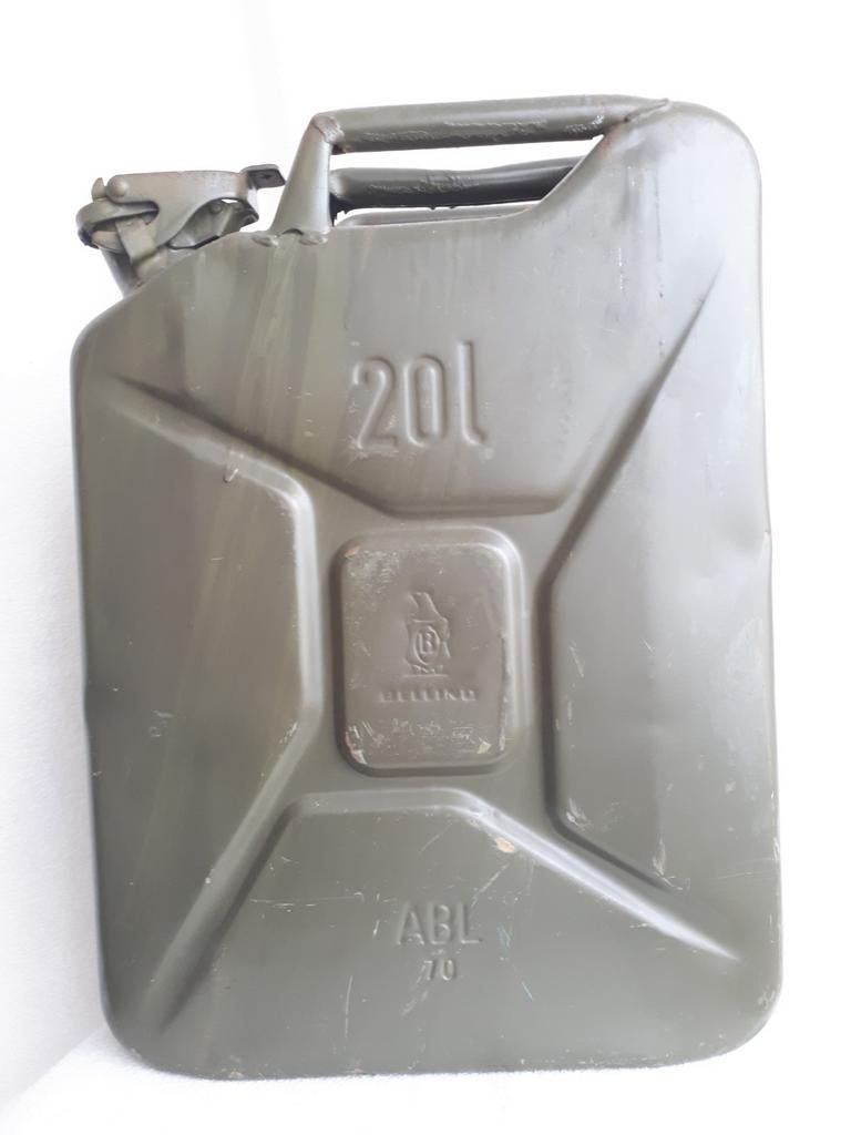 Bellino Jerrycan 20l 1970 ABL Belgisch leger, re-enactment, Verzamelen, Militaria | Algemeen, Ophalen of Verzenden