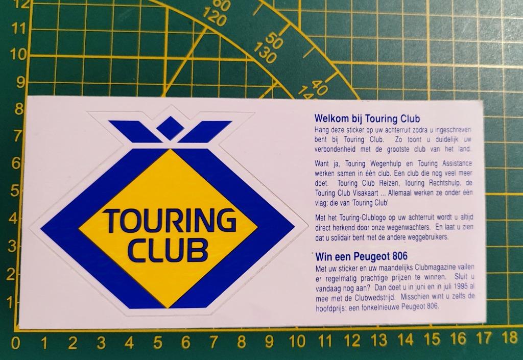 Sticker Touring Wegenhulp Club 1995, Verzamelen, Ophalen of Verzenden