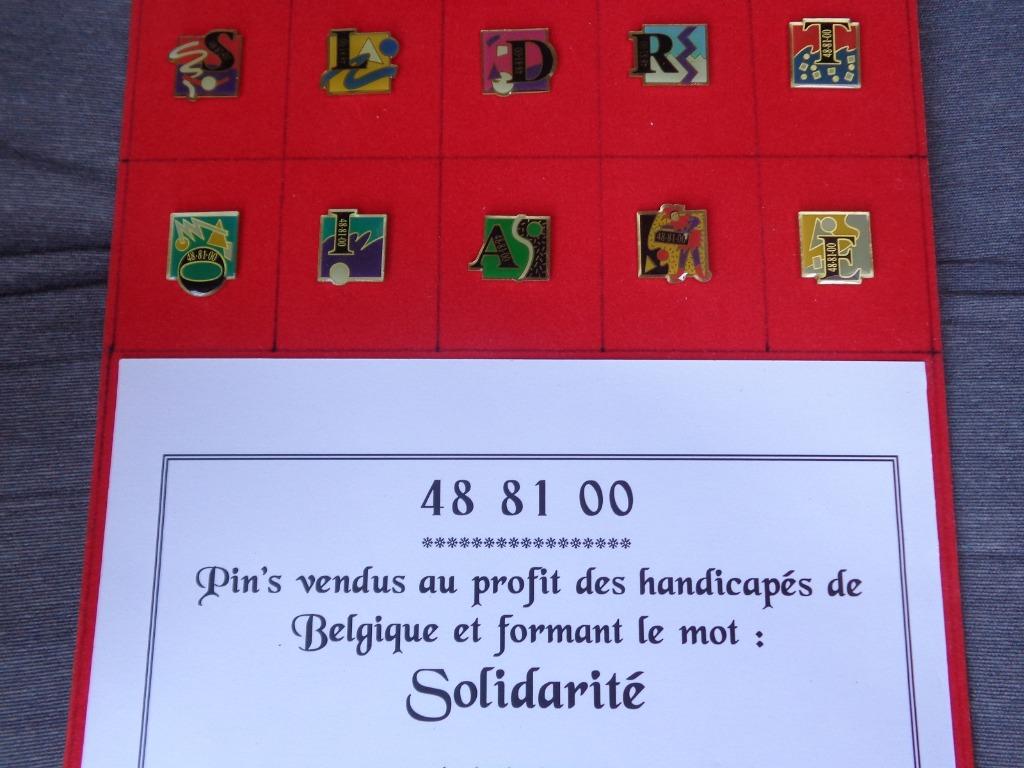 10 pin's SOLIDARITE pour l'opération 48 81 00, Enlèvement