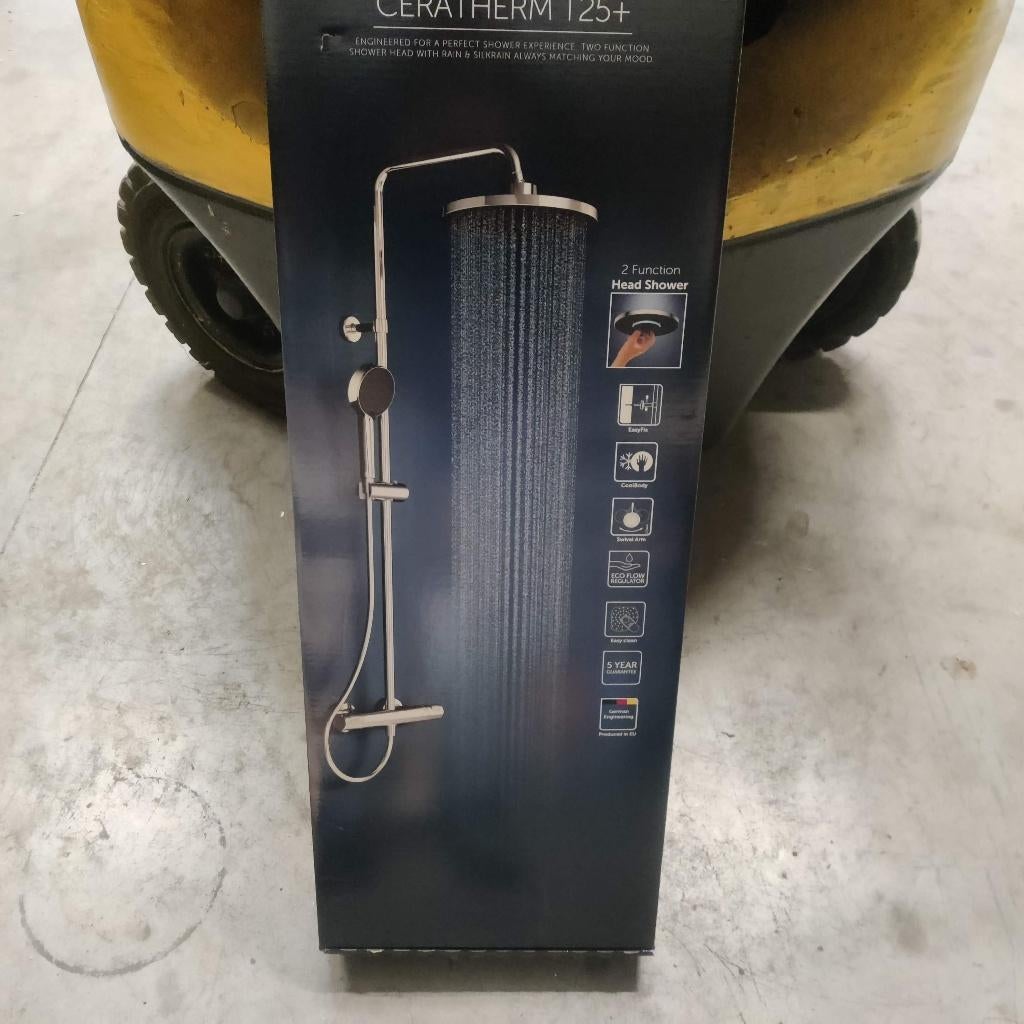 Nieuw in doos douchezuil met handsproeier en regenkop, Doe-het-zelf en Bouw, Ophalen, Nieuw, Chroom, Douche