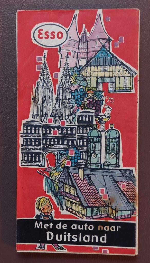 ESSO Wegenkaart. Met de auto naar Duitsland.  Jaar 1955, Ophalen of Verzenden, Duitsland