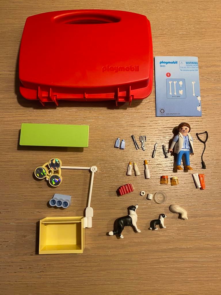 Playmobil 5653 koffertje met dierenarts, honden en poes, Kinderen en Baby's, Speelgoed | Playmobil, Ophalen of Verzenden, Zo goed als nieuw