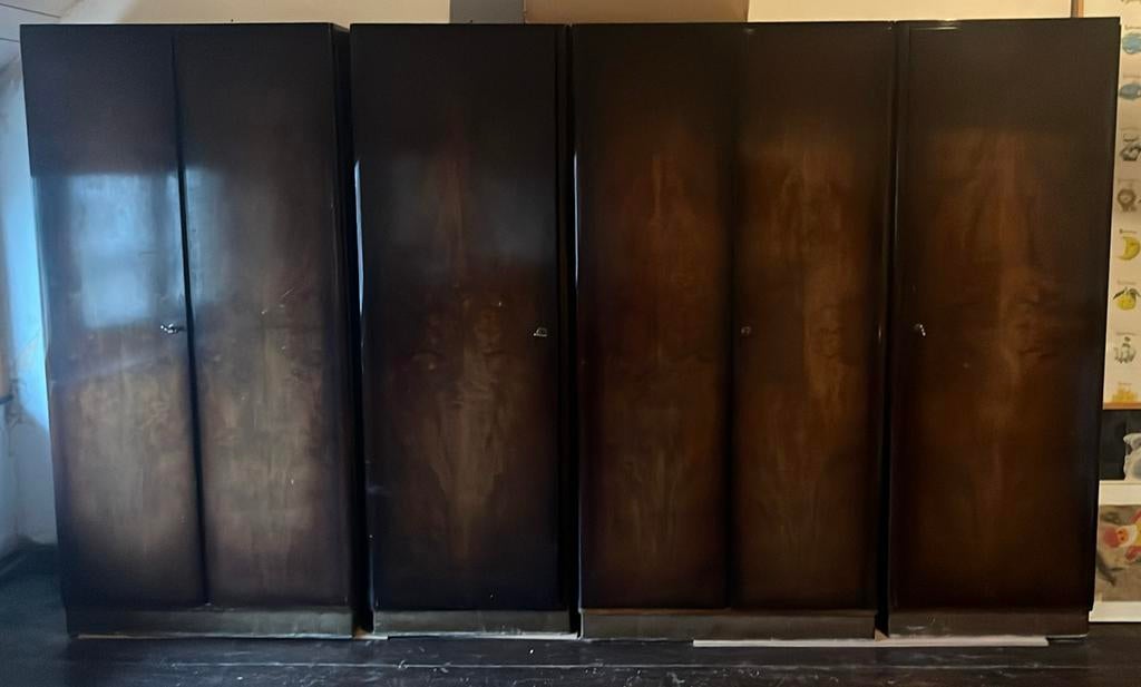 Art-Déco walnoten kasten, Huis en Inrichting, Woonaccessoires | Kamerschermen, Gebruikt, Ophalen