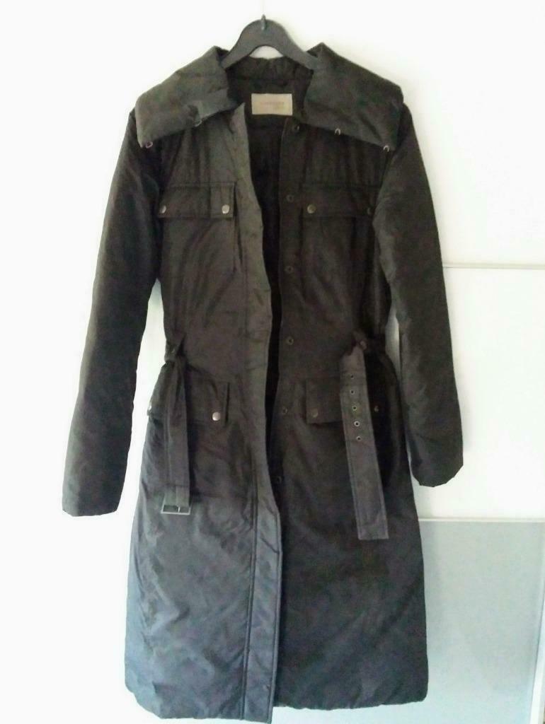 Lange zwarte winterjas Turnover maat 38, Kleding | Dames, Maat 38/40 (M), Zwart, MET, Ophalen of Verzenden