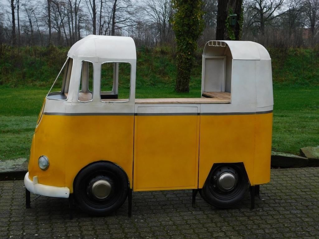 Foodtruck antiek, busje als bar, metaal en hout, exclusief!, Enlèvement ou Envoi