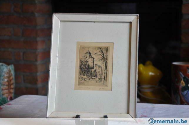 §eau forte/gravure  de joseph delfosse, Antiquités & Art, Enlèvement ou Envoi