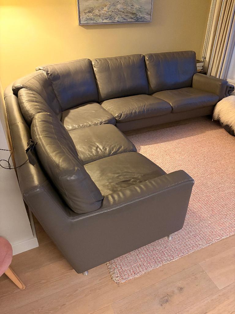 gratis lederen hoeksalon, Huis en Inrichting, Ophalen, Gebruikt, Hoekbank, 200 tot 250 cm