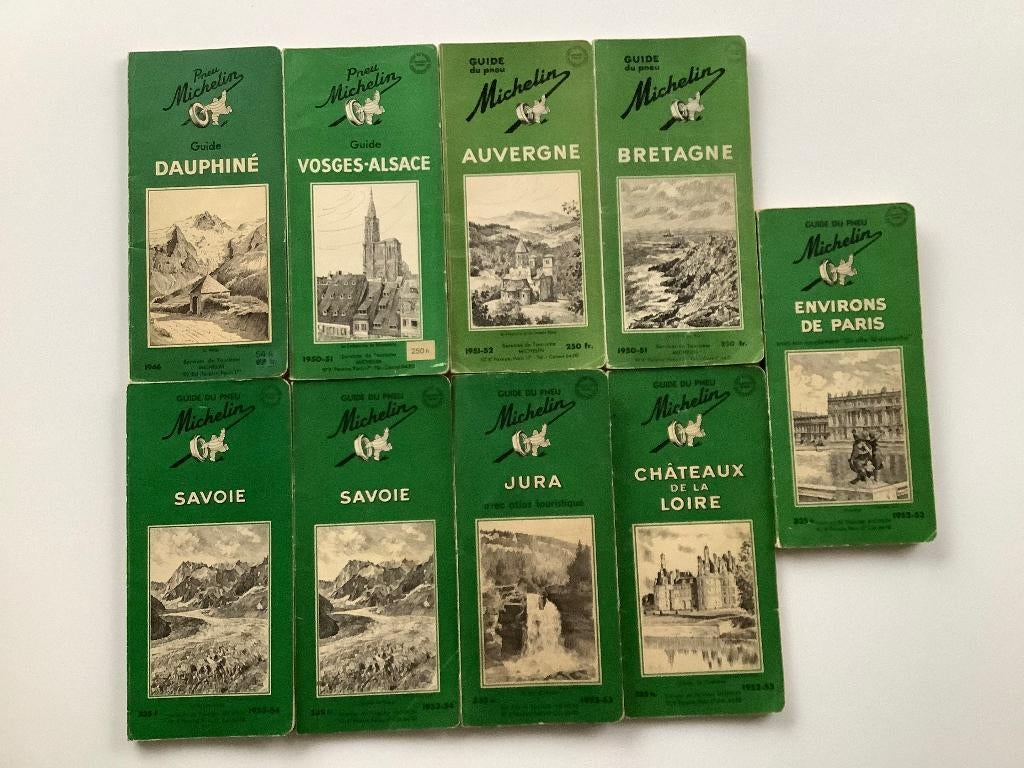 Guides vert Michelin France années 50'(pour collectionneurs), Guide ou Livre de voyage, Michelin, Michelin Editions, Enlèvement ou Envoi