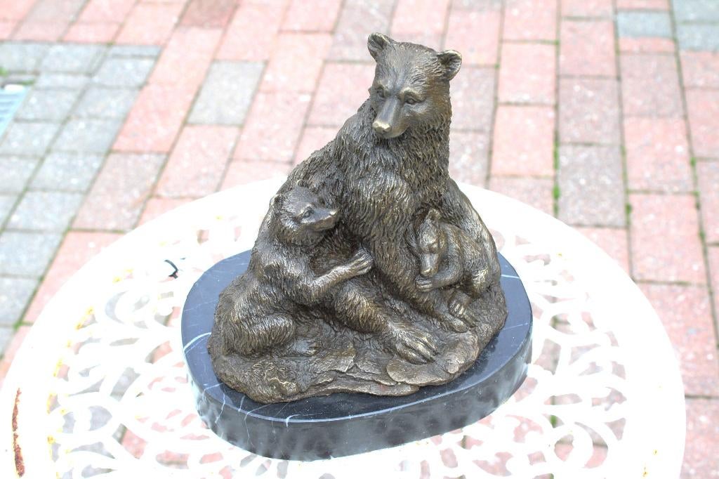 ours famille de 3 en bronze signé , MILO, Antiquités & Art, Enlèvement ou Envoi, Bronze