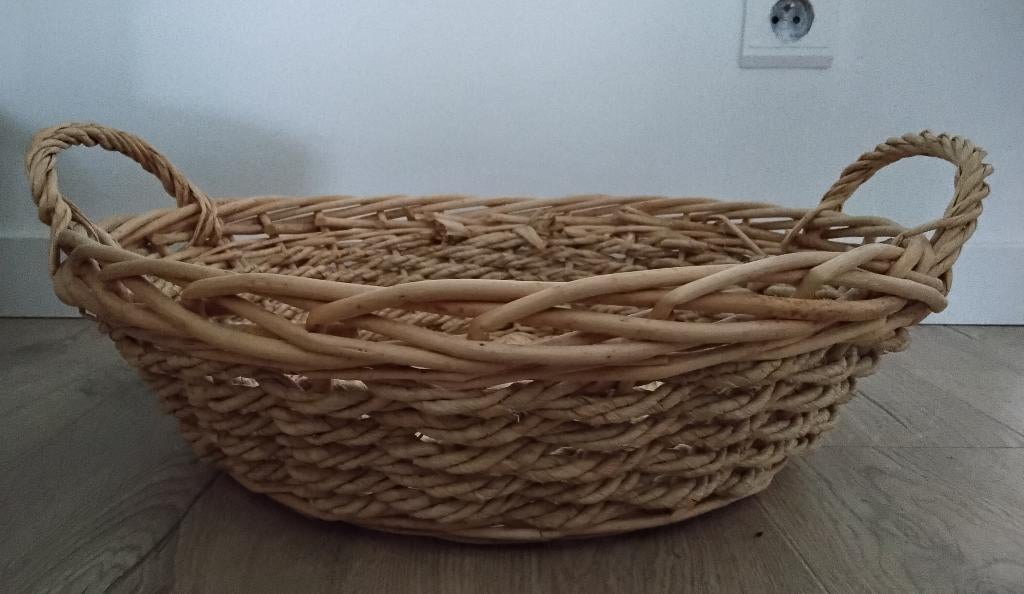 Mand riet/touw, Mand, Rond, Ophalen of Verzenden, Zo goed als nieuw