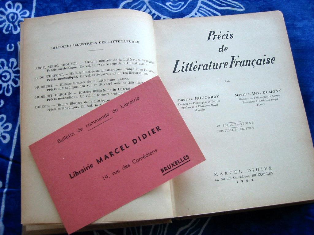 1953 Précis de Littérature Française (Librairie Didier), Enlèvement, Comme neuf, Belgique