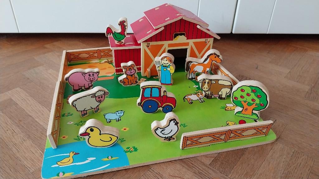 Ferme en bois - jeu en bois pour petits enfants, Enfants & Bébés, Enlèvement ou Envoi, Comme neuf, Autres types