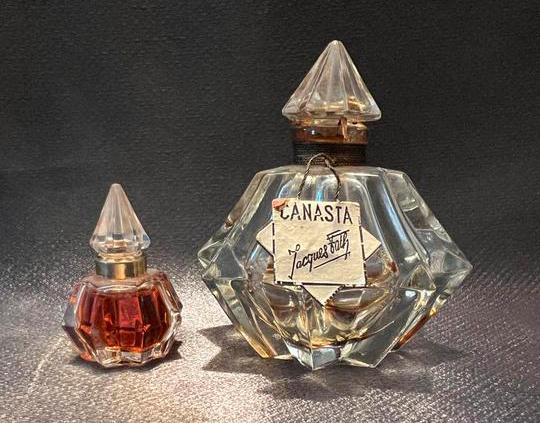 CANASTA JACQUES FATH 1 leeg fles + 1 miniature vol, Enlèvement ou Envoi