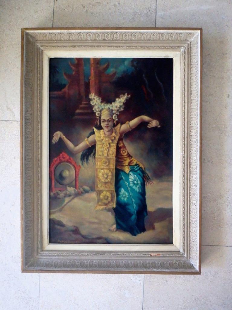 Danseuse balinaise - vers 1940 - signée Selyanegara, Antiquités & Art, Art | Peinture | Classique, Enlèvement ou Envoi