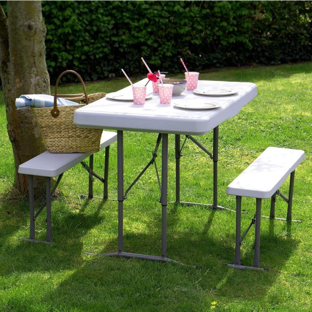 Opvouwbare Picknicktafel - Biertafel met banken, Ophalen of Verzenden, Rechthoekig, Support@maxxtools.be, Overige materialen