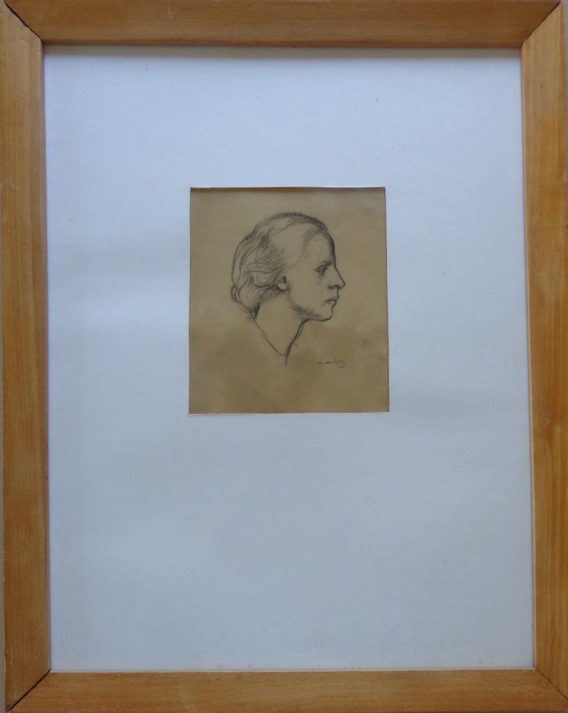 ALBERT VAN DYCK / JONG MEISJE / ORIGINEEL WERK / 63x50cm KAD, Ophalen of Verzenden