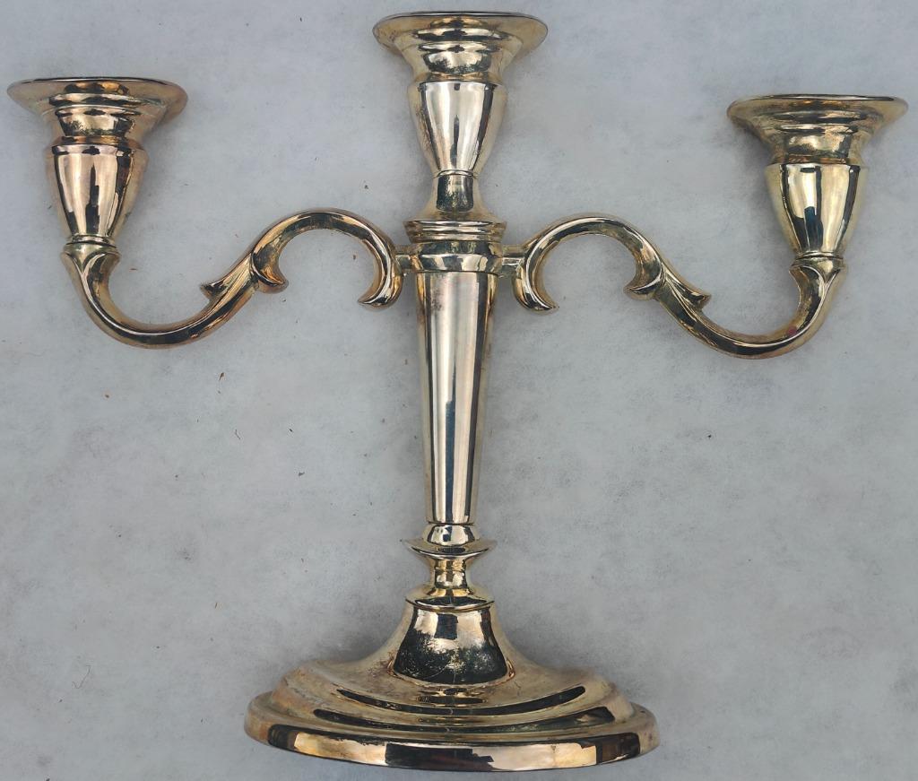 verzilverde kandelaar, Antiek en Kunst, Ophalen of Verzenden, Zilver