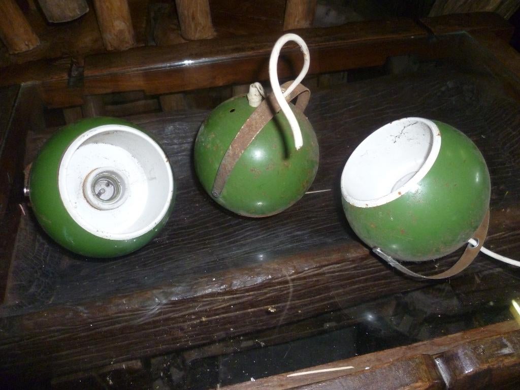 3 VINTAGE BOL LAMPEN, Ophalen of Verzenden