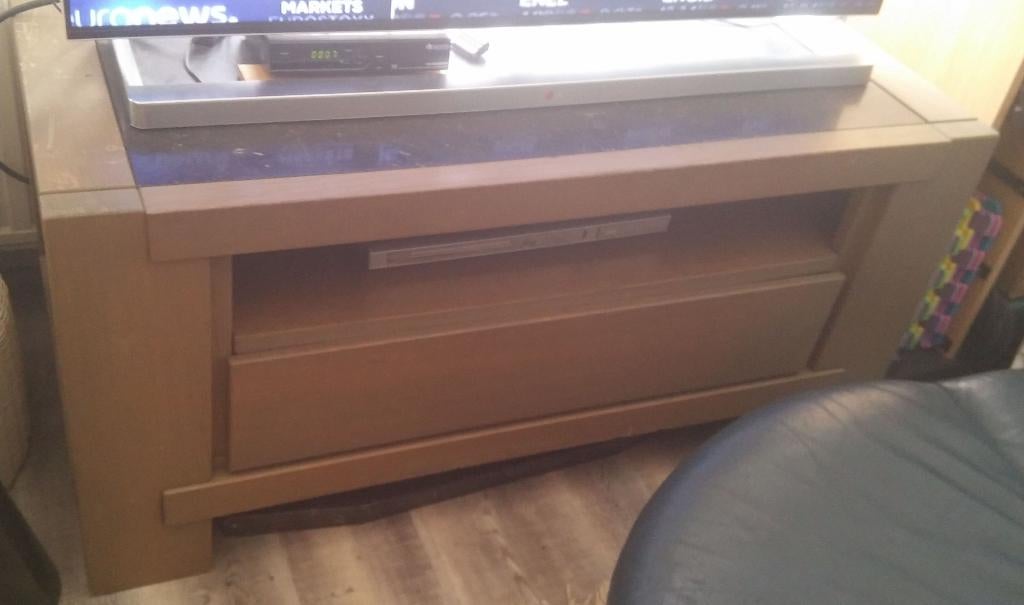 Meuble TV, solide, Moins de 100 cm, 100 à 150 cm, Utilisé, Chêne