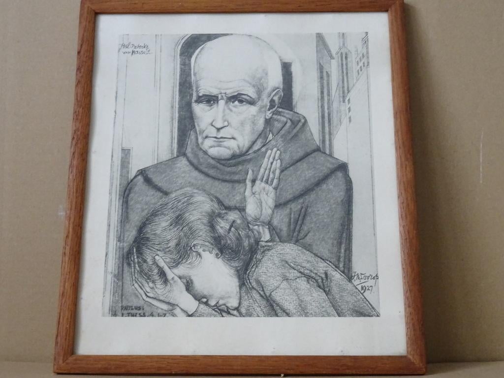 Antieke litho Jan Toorop Heil Paterke van Hasselt 31x35cm, Ophalen of Verzenden
