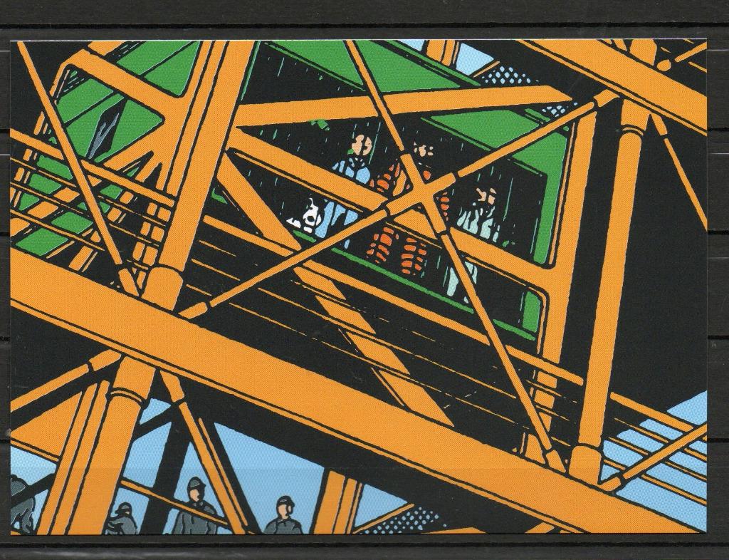 Carte postale : Hergé : Tintin : On a marché sur la lune, Collections, Enlèvement ou Envoi